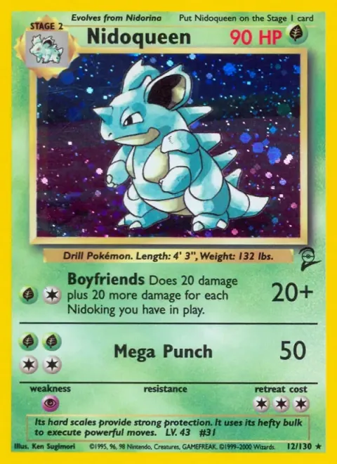Carte Pokémon Nidoqueen 012/130, extension Set de Base 2 (sortie anglaise)