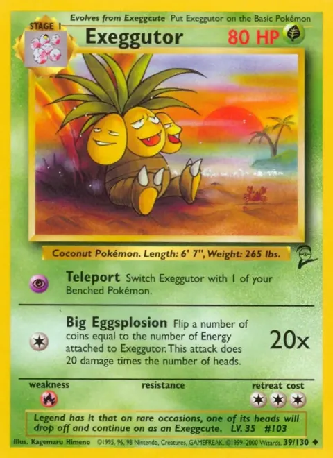 Carte Pokémon Noadkoko 039/130, extension Set de Base 2 (sortie anglaise)