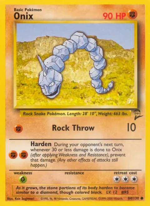 Carte Pokémon Onix 084/130, extension Set de Base 2 (sortie anglaise)