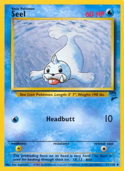 Carte Pokémon Otaria 061/130, extension Set de Base 2 (sortie anglaise)