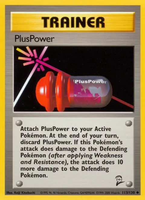 Carte Pokémon PlusPower 113/130, extension Set de Base 2 (sortie anglaise)