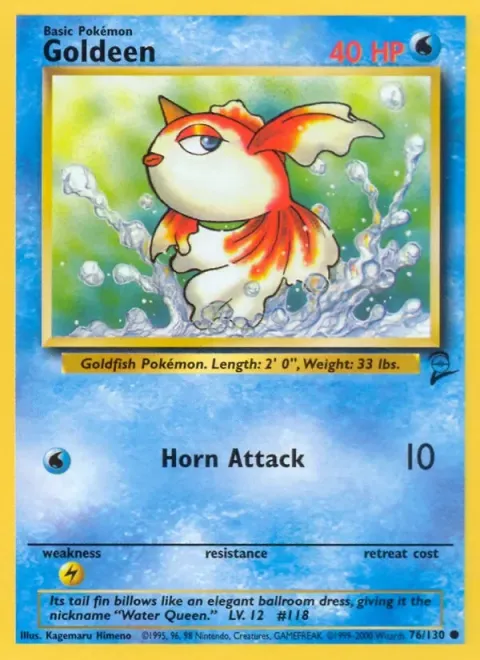Carte Pokémon Poissirène 076/130, extension Set de Base 2 (sortie anglaise)