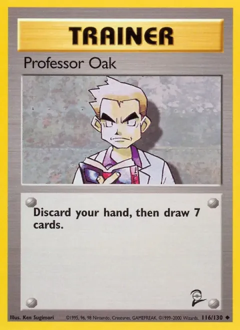 Carte Pokémon Professeur Chen 116/130, extension Set de Base 2 (sortie anglaise)