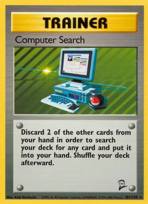 Carte Pokémon Recherche informatique 101/130, extension Set de Base 2 (sortie anglaise)