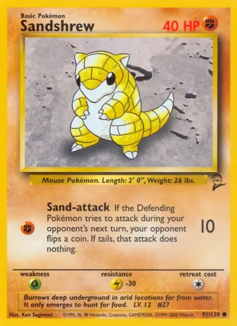 Carte Pokémon Sabelette 091/130, extension Set de Base 2 (sortie anglaise)