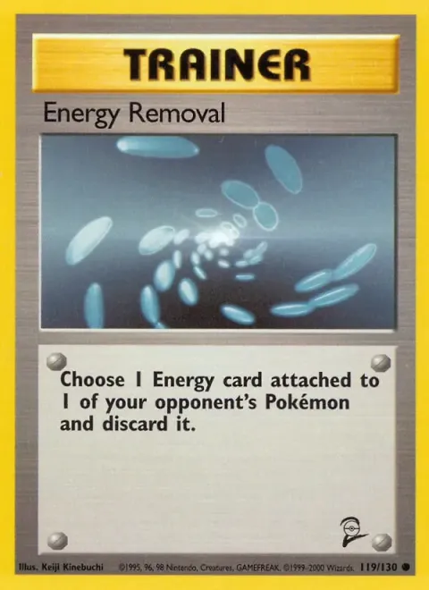 Carte Pokémon Suppression d’Énergie 119/130, extension Set de Base 2 (sortie anglaise)