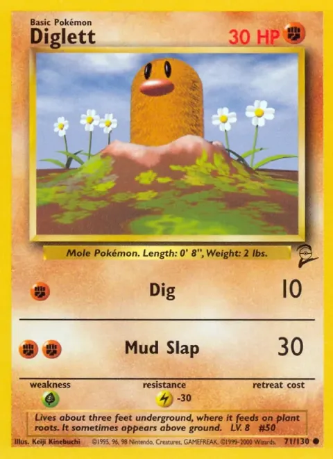 Carte Pokémon Taupiqueur 071/130, extension Set de Base 2 (sortie anglaise)