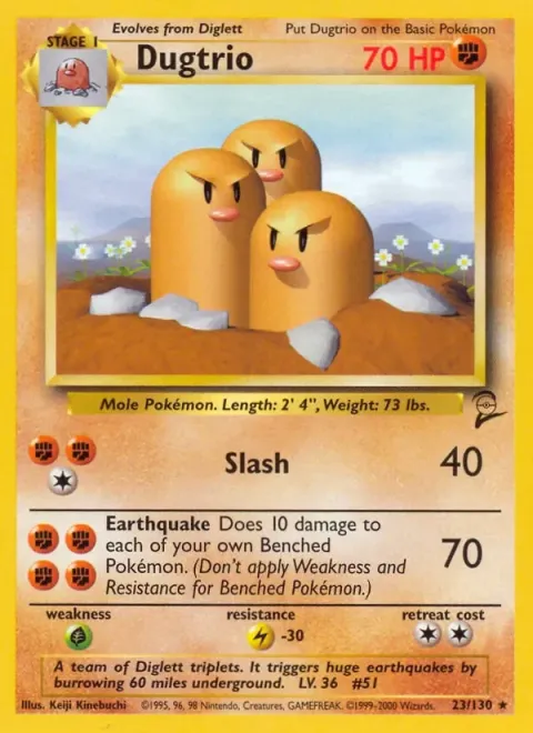 Carte Pokémon Triopikeur 023/130, extension Set de Base 2 (sortie anglaise)