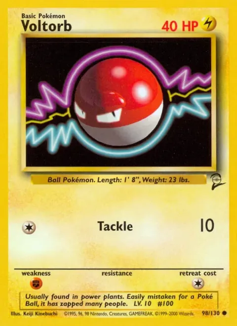 Carte Pokémon Voltorbe 098/130, extension Set de Base 2 (sortie anglaise)