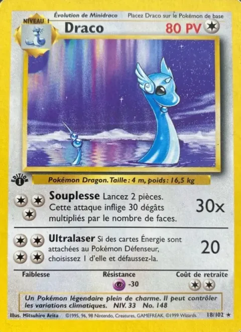 Carte Pokémon Draco 018/102, extension Set de Base
