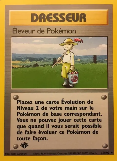 Carte Pokémon Éleveur de Pokémon 076/102, extension Set de Base