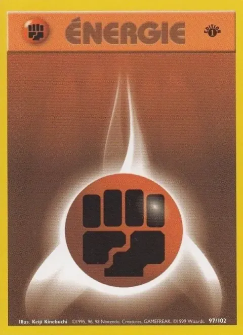 Carte Pokémon Énergie Combat 097/102, extension Set de Base