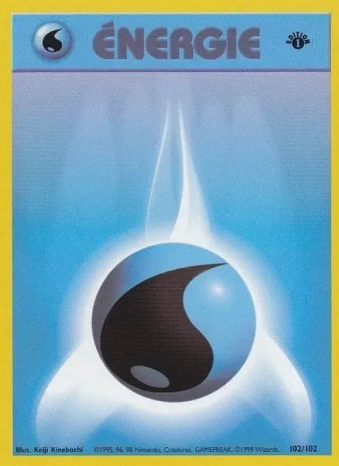 Carte Pokémon Énergie Eau 102/102, extension Set de Base
