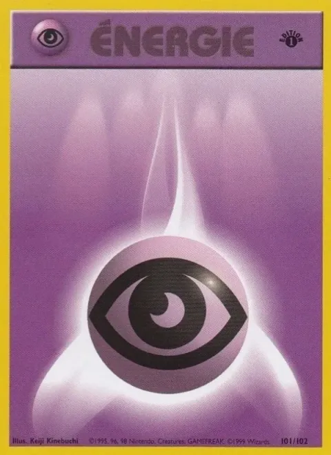 Carte Pokémon Énergie Psy 101/102, extension Set de Base