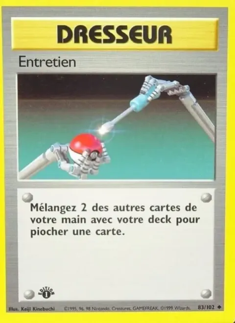 Carte Pokémon Entretien 083/102, extension Set de Base