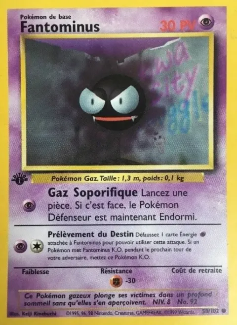 Carte Pokémon Fantominus 050/102, extension Set de Base