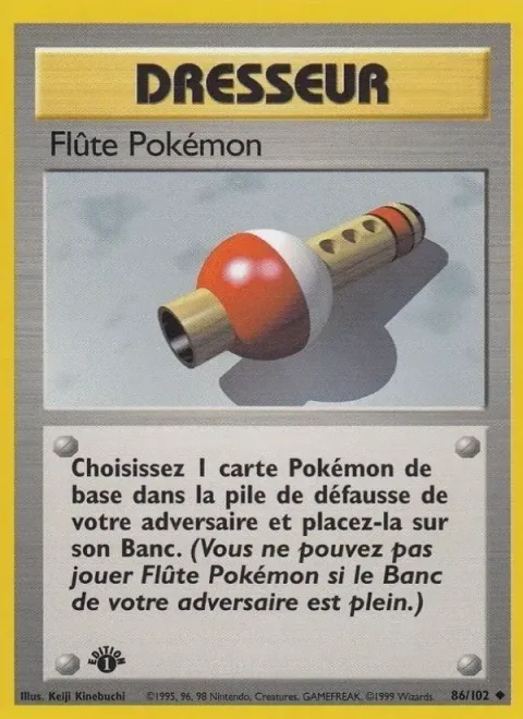 Carte Pokémon Flûte Pokémon 086/102, extension Set de Base