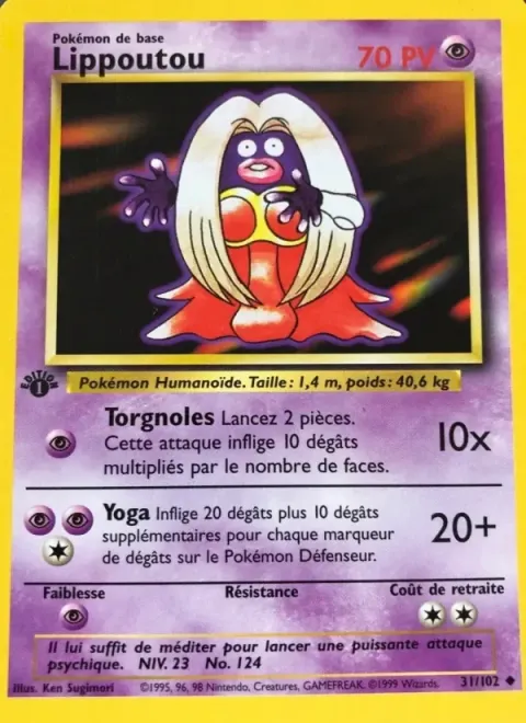 Carte Pokémon Lippoutou 031/102, extension Set de Base