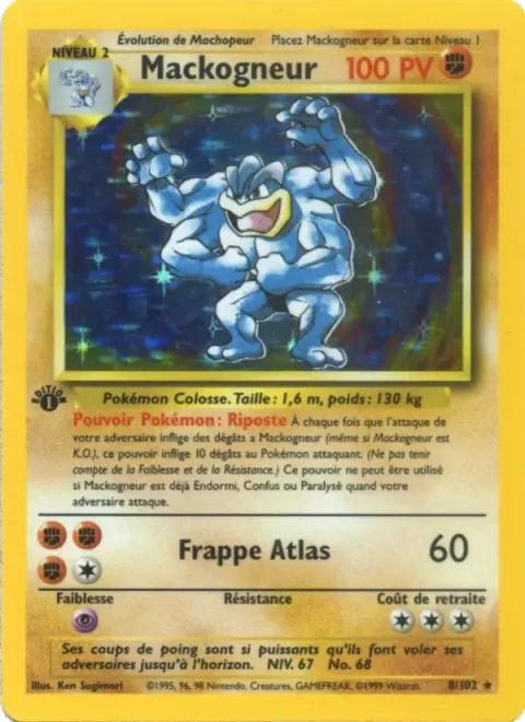 Carte Pokémon Mackogneur 008/102, extension Set de Base