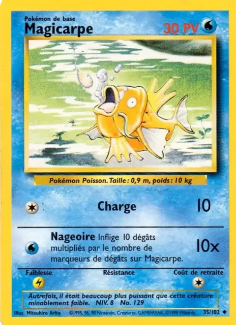 Carte Pokémon Magicarpe 035/102, extension Set de Base