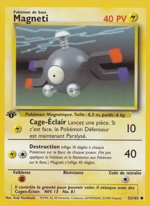 Carte Pokémon Magnéti 053/102, extension Set de Base