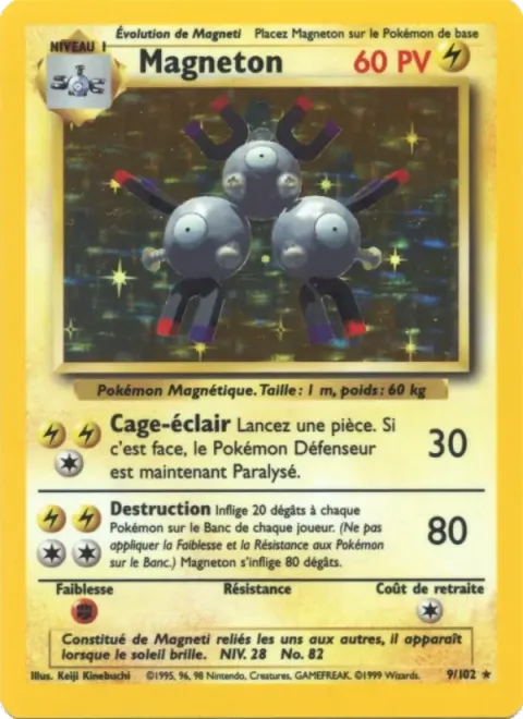 Carte Pokémon Magnéton 009/102, extension Set de Base
