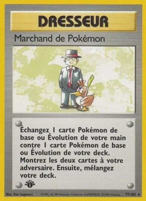 Carte Pokémon Marchand de Pokémon 077/102, extension Set de Base