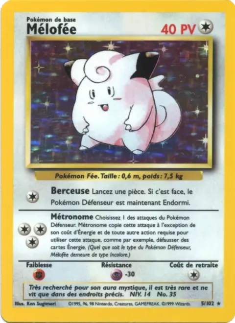 Carte Pokémon Mélofée 005/102, extension Set de Base
