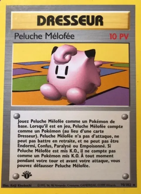 Carte Pokémon Peluche Mélofée 070/102, extension Set de Base