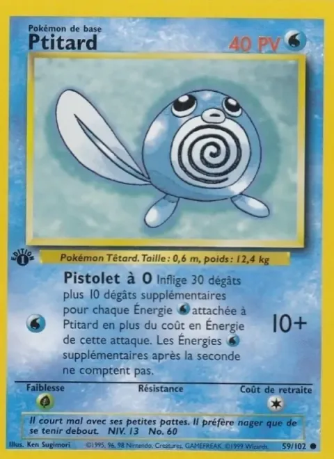 Carte Pokémon Ptitard 059/102, extension Set de Base