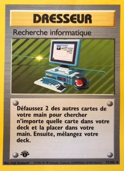 Carte Pokémon Recherche informatique 071/102, extension Set de Base