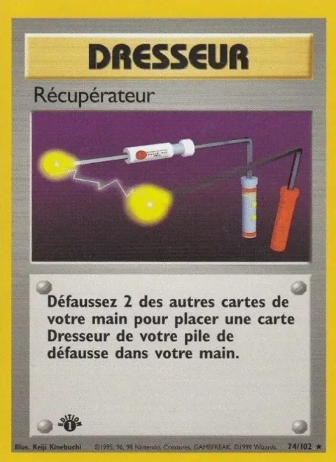 Carte Pokémon Récupérateur 074/102, extension Set de Base