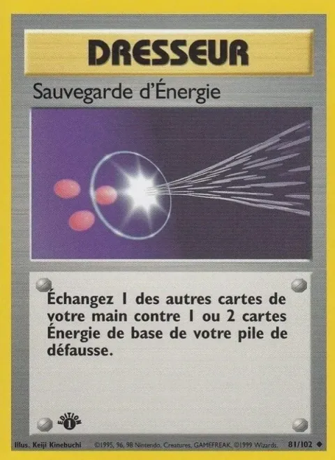Carte Pokémon Sauvegarde d’Énergie 081/102, extension Set de Base