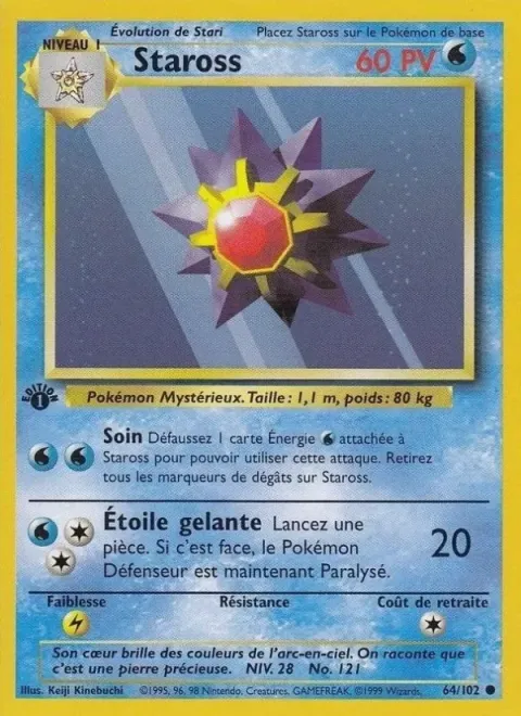 Carte Pokémon Staross 064/102, extension Set de Base