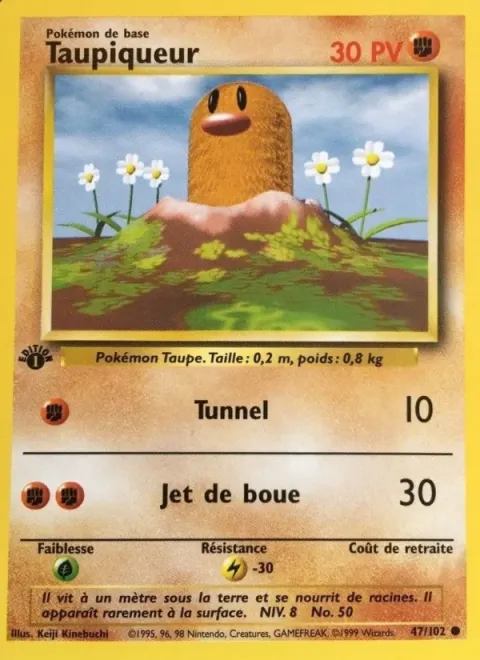 Carte Pokémon Taupiqueur 047/102, extension Set de Base