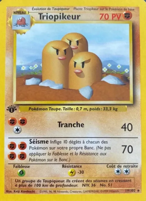 Carte Pokémon Triopikeur 019/102, extension Set de Base