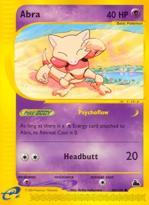Carte Pokémon Abra 046/144, extension Skyridge (sortie anglaise)