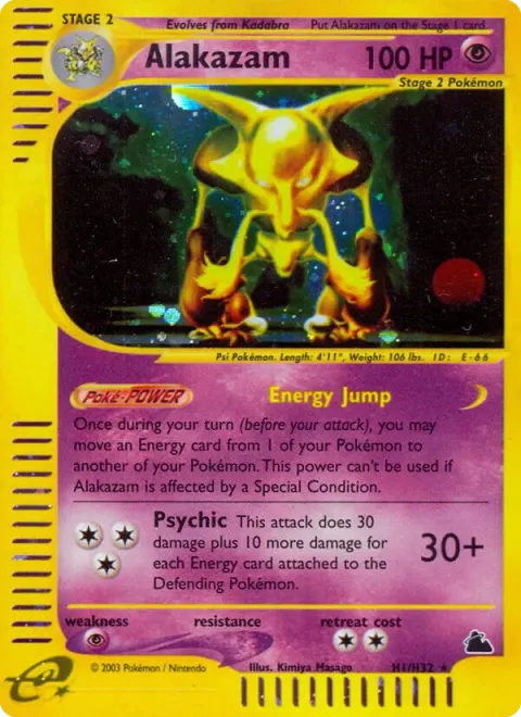 Carte Pokémon Alakazam H01/H32, extension Skyridge (sortie anglaise)