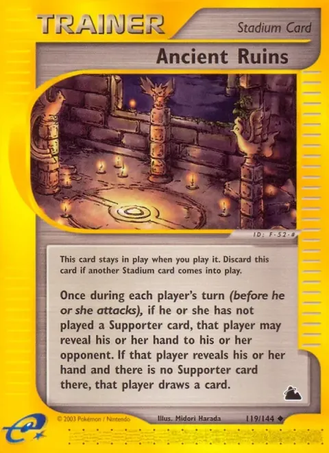 Carte Pokémon Ancient Ruins 119/144, extension Skyridge (sortie anglaise)