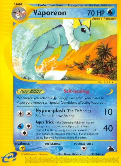 Carte Pokémon Aquali 033/144, extension Skyridge (sortie anglaise)