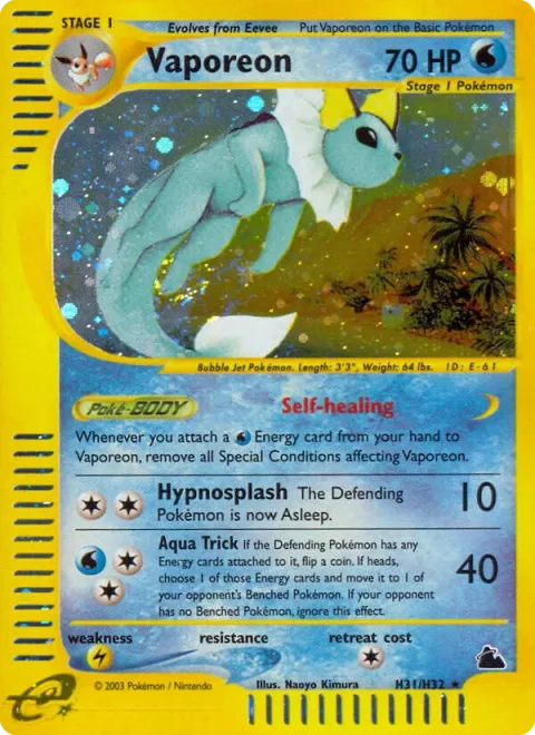 Carte Pokémon Aquali H31/H32, extension Skyridge (sortie anglaise)