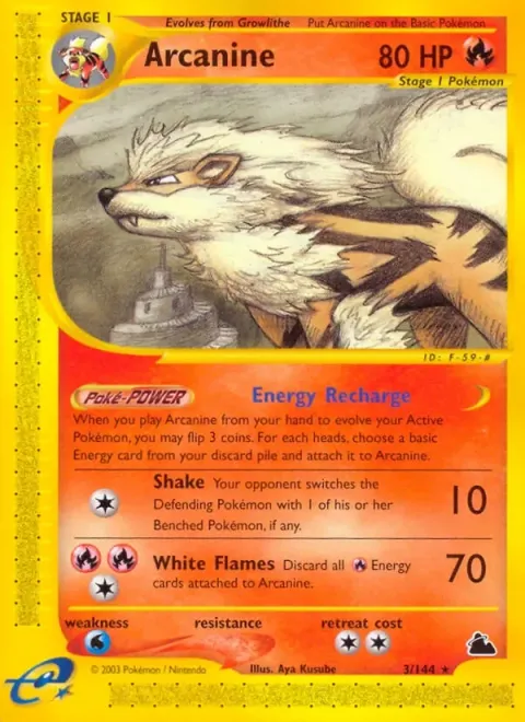 Carte Pokémon Arcanin 003/144, extension Skyridge (sortie anglaise)