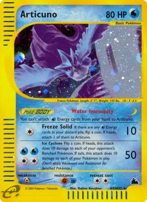 Carte Pokémon Artikodin H03/H32, extension Skyridge (sortie anglaise)