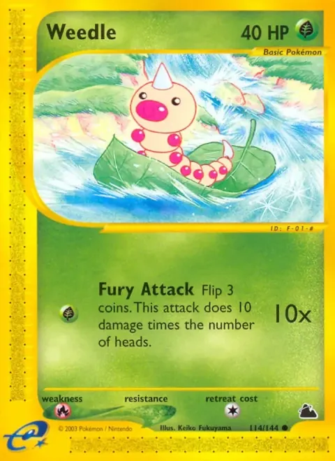 Carte Pokémon Aspicot 114/144, extension Skyridge (sortie anglaise)