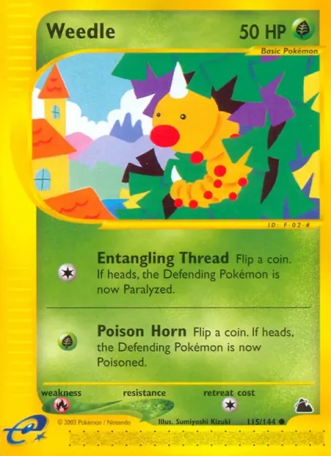 Carte Pokémon Aspicot 115/144, extension Skyridge (sortie anglaise)