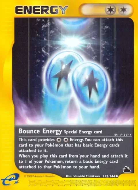 Carte Pokémon Bounce Energy 142/144, extension Skyridge (sortie anglaise)