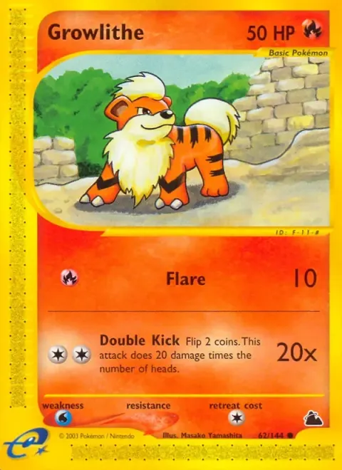 Carte Pokémon Caninos 062/144, extension Skyridge (sortie anglaise)