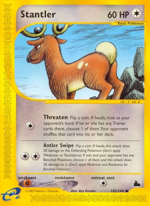 Carte Pokémon Cerfrousse 102/144, extension Skyridge (sortie anglaise)