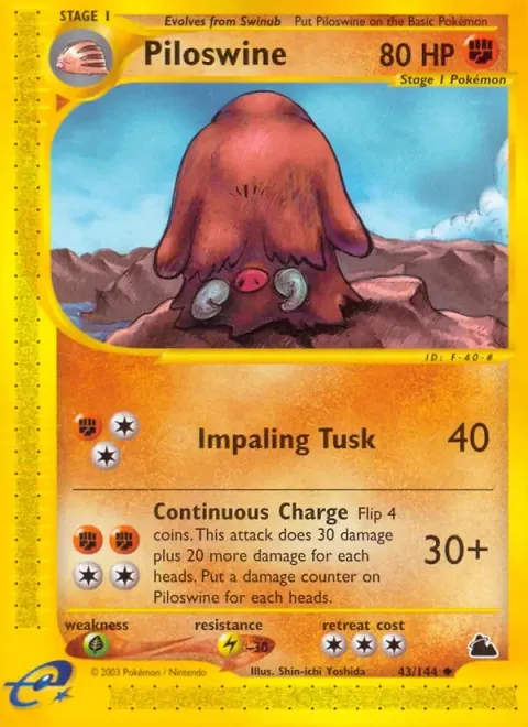 Carte Pokémon Cochignon 043/144, extension Skyridge (sortie anglaise)