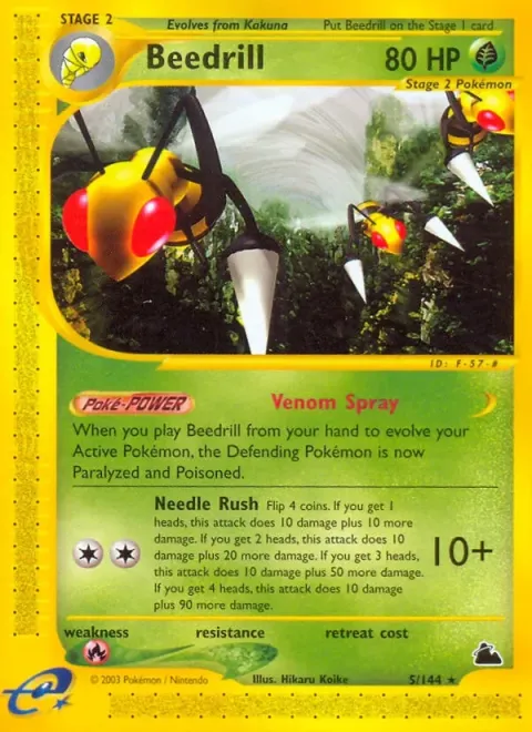 Carte Pokémon Dardargnan 005/144, extension Skyridge (sortie anglaise)